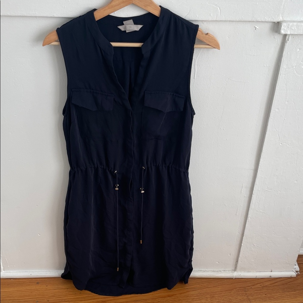 H&M Navy Sleeveless Midi Dress